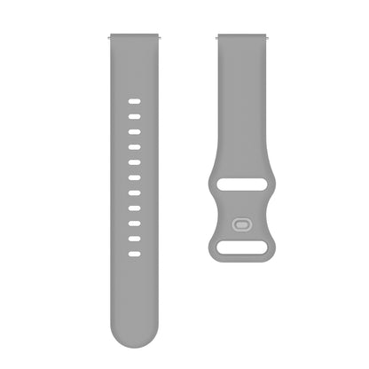 22mm For Apex 46mm /  Apex Pro / Ticwatch Pro 3 Universal Inner Back Buckle Perforation Silicone Watch Band(Grey) - Watch Bands by buy2fix | Online Shopping UK | buy2fix