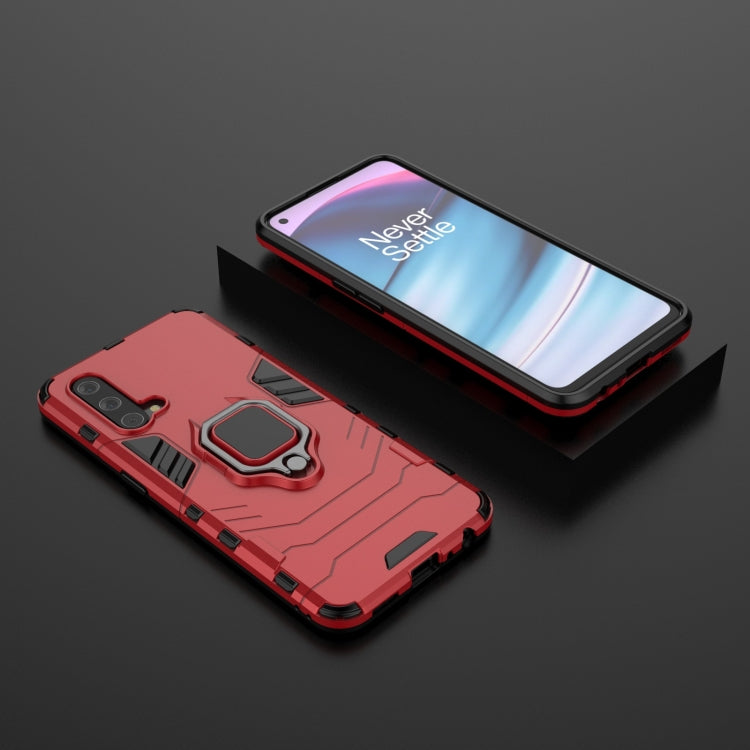 For OnePlus Nord CE 5G PC + TPU Shockproof Protective Case with Magnetic Ring Holder(Red) - OnePlus Cases by buy2fix | Online Shopping UK | buy2fix