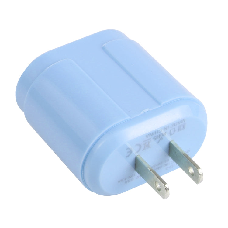 13-3 QC3.0 Single USB Interface Macarons Travel Charger, US Plug(Blue) - Mobile Accessories by buy2fix | Online Shopping UK | buy2fix