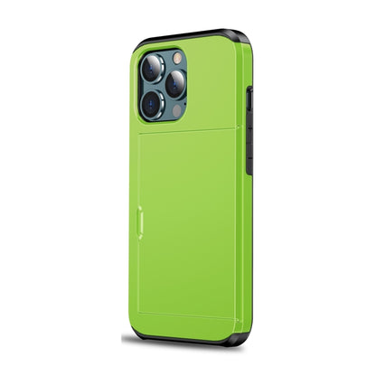 For iPhone 13 mini Shockproof Armor Protective Case with Slide Card Slot (Green) - iPhone 13 mini Cases by buy2fix | Online Shopping UK | buy2fix