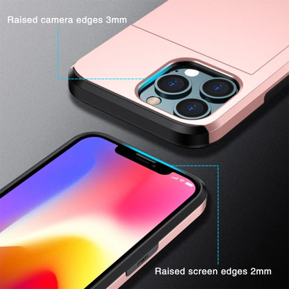 For iPhone 13 Pro Shockproof Armor Protective Case with Slide Card Slot (Pink) - iPhone 13 Pro Cases by buy2fix | Online Shopping UK | buy2fix