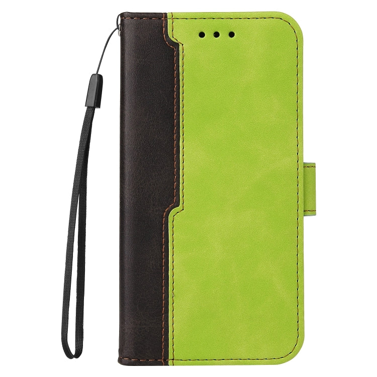 For vivo V21 4G / 5G Business Stitching-Color Horizontal Flip PU Leather Case with Holder & Card Slots & Photo Frame(Green) - vivo Cases by buy2fix | Online Shopping UK | buy2fix