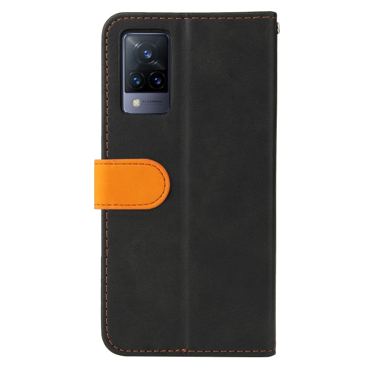 For vivo V21 4G / 5G Business Stitching-Color Horizontal Flip PU Leather Case with Holder & Card Slots & Photo Frame(Orange) - vivo Cases by buy2fix | Online Shopping UK | buy2fix