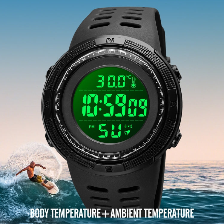 SKMEI 1681 Multifunctional LED Digital Display Luminous Electronic Watch, Support Body / Ambient Temperature Measurement(Black) - LED Digital Watches by SKMEI | Online Shopping UK | buy2fix