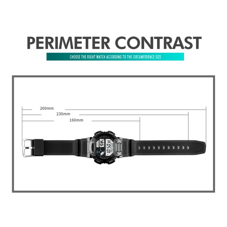 SKMEI 1723 Dual Time LED Digital Display Timing Luminous Electronic Watch(Black) - Leather Strap Watches by SKMEI | Online Shopping UK | buy2fix