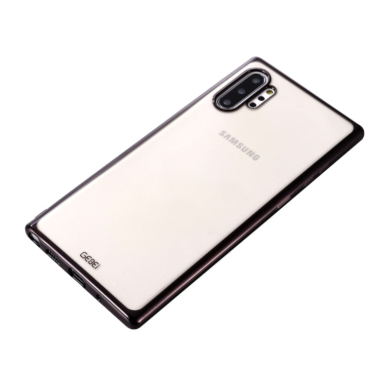 For Galaxy Note 10+ GEBEI Plating TPU Shockproof Protective Case(Black) - Galaxy Phone Cases by GEBEI | Online Shopping UK | buy2fix