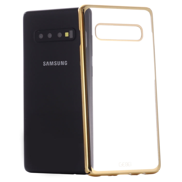 For Galaxy S10 GEBEI Shockproof  Plating PC Protective Case(Gold) - Galaxy Phone Cases by GEBEI | Online Shopping UK | buy2fix