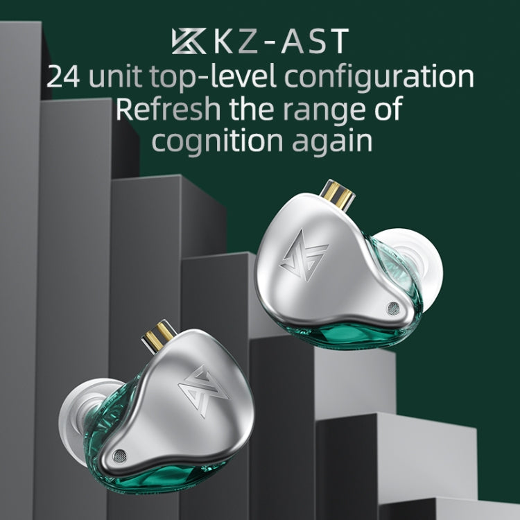 KZ AST 24-unit Balance Armature Monitor HiFi In-Ear Wired Earphone No Mic(Green) - In Ear Wired Earphone by KZ | Online Shopping UK | buy2fix