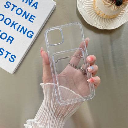 For iPhone 13 Transparent Card Slot Shockproof TPU Protective Case - Apple Accessories by buy2fix | Online Shopping UK | buy2fix