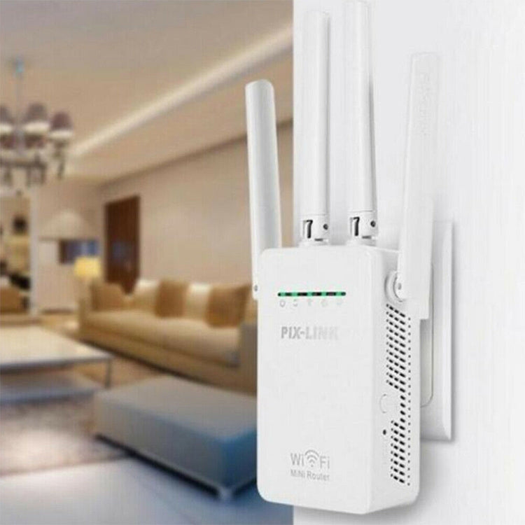 Wireless Smart WiFi Router Repeater with 4 WiFi Antennas, Plug Specification:EU Plug(Black) - Wireless Routers by buy2fix | Online Shopping UK | buy2fix