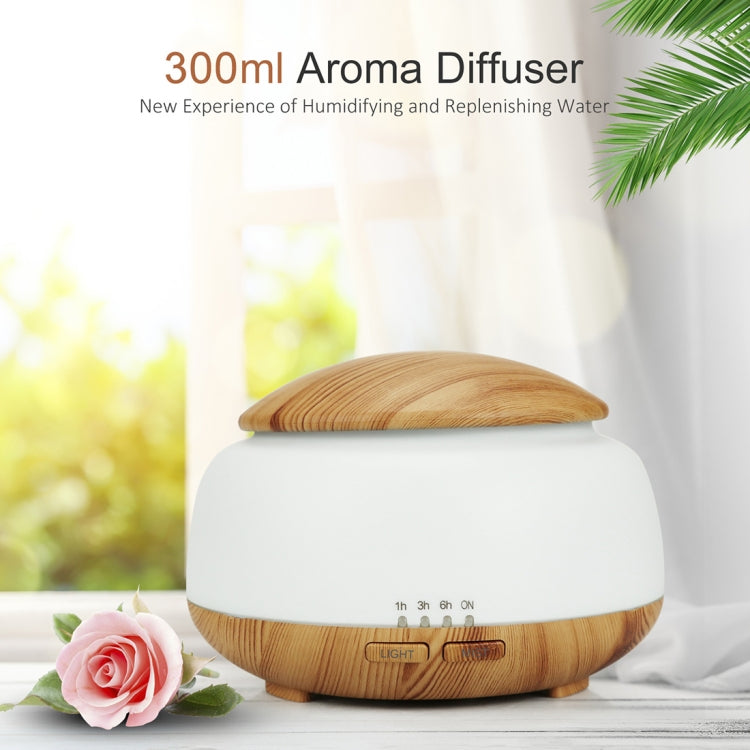 Wood Grain Humidifier Air Purifier Ultrasonic Atomization Household Aromatherapy Machine with Colorful LED Light Automatic Alcohol Sprayer, Plug Specification:UK Plug(Light Brown) - Home & Garden by buy2fix | Online Shopping UK | buy2fix