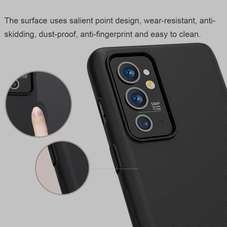 For OnePlus 9RT 5G NILLKIN Frosted Concave-convex Texture PC Phone Case(Black) - OnePlus Cases by NILLKIN | Online Shopping UK | buy2fix