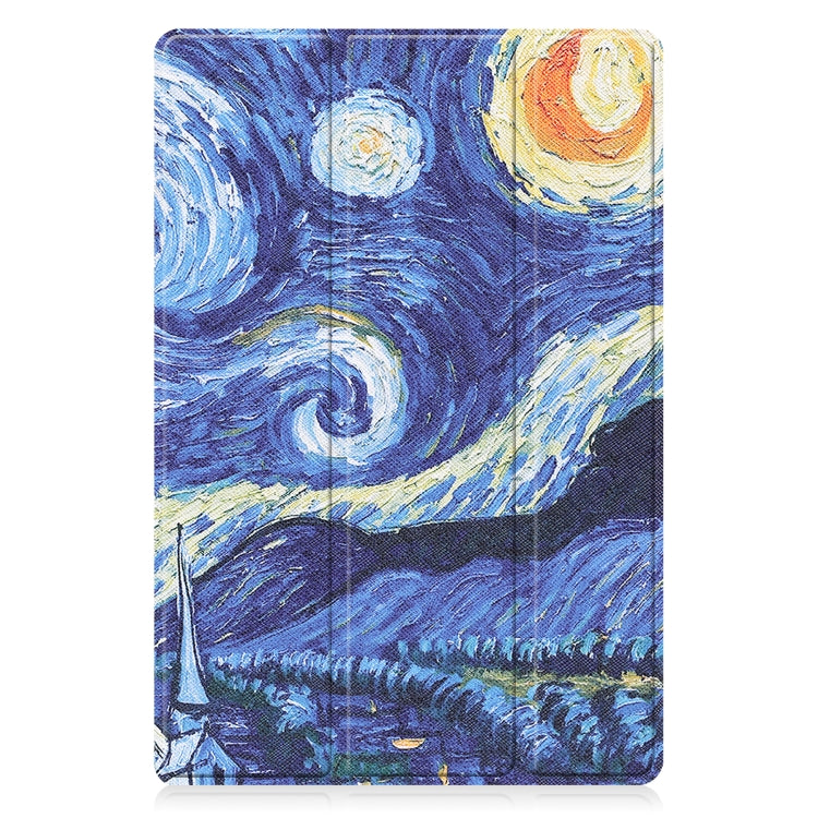 For Samsung Galaxy Tab A8 2021 Painted Leather Tablet Case with 3-Fold Holder(Starry Sky) - Samsung Accessories by buy2fix | Online Shopping UK | buy2fix