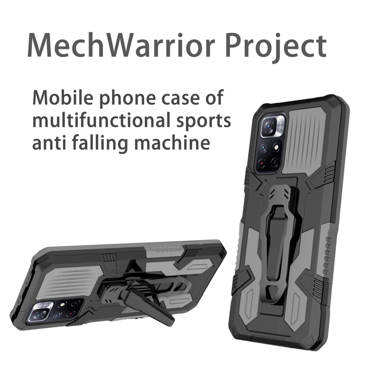 For Xiaomi Redmi Note 11 5G Armor Warrior PC + TPU Phone Case(Grey) - Xiaomi Cases by buy2fix | Online Shopping UK | buy2fix