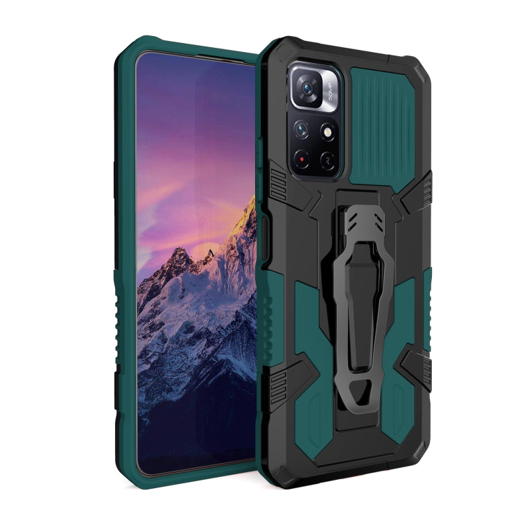 For Xiaomi Redmi Note 11 5G Armor Warrior PC + TPU Phone Case(Green) - Xiaomi Cases by buy2fix | Online Shopping UK | buy2fix