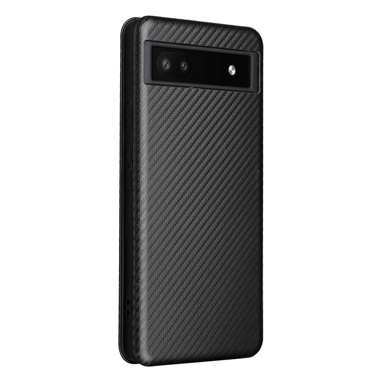 For Google Pixel 6a Carbon Fiber Texture Horizontal Flip Leather Phone Case(Black) - Google Cases by buy2fix | Online Shopping UK | buy2fix