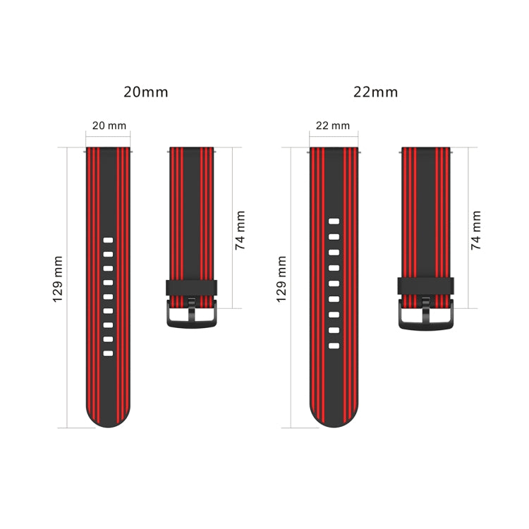 22mm Stripe Silicone Watch Band(Orange) - Watch Bands by buy2fix | Online Shopping UK | buy2fix