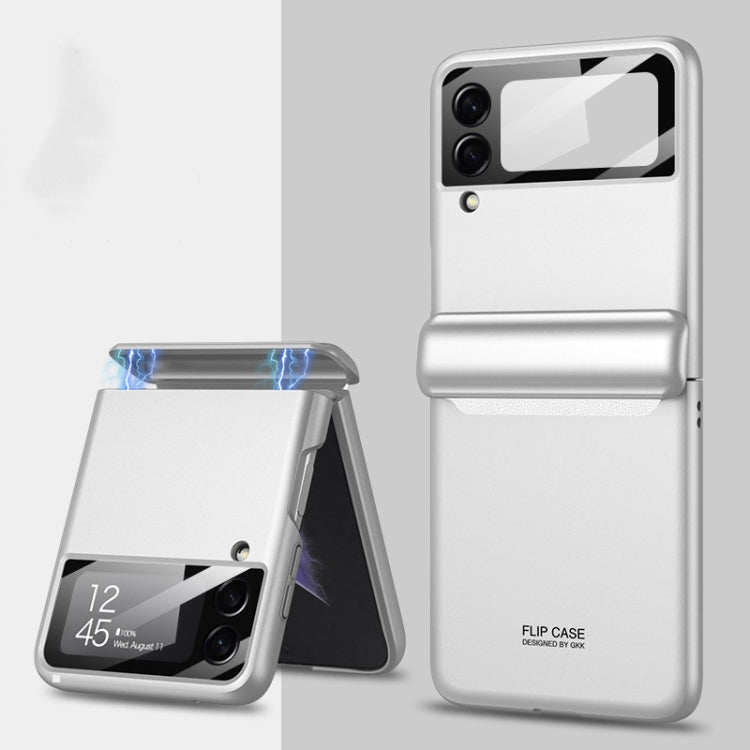 For Samsung Galaxy Z Flip3 5G GKK Magnetic Hinge Full Coverage Phone Case(Silver) - Galaxy Phone Cases by GKK | Online Shopping UK | buy2fix