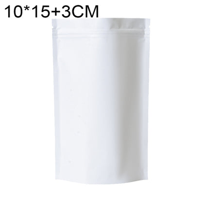 100 PCS/Set Matte Aluminum Foil Snack Stand-up Pouch, Size:10x15+3cm(White) - Preservation Supplies by buy2fix | Online Shopping UK | buy2fix