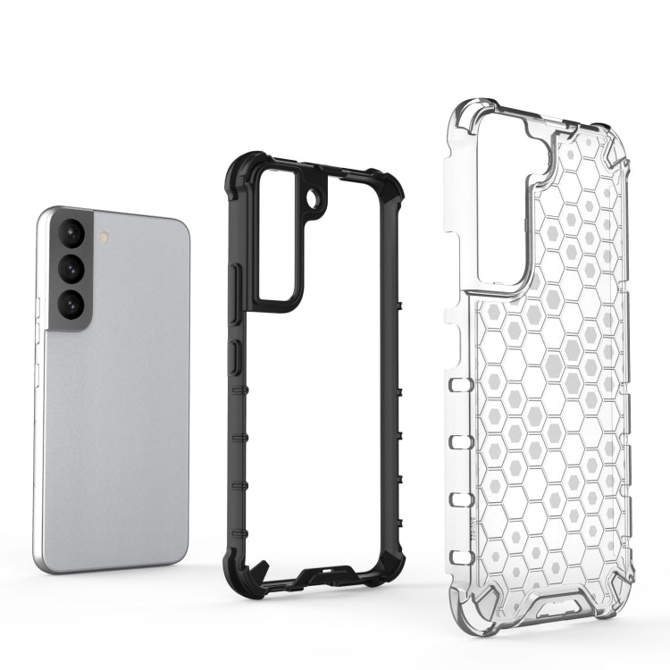 For Samsung Galaxy S22 5G Honeycomb PC + TPU Phone Case(White) - Galaxy S22 5G Cases by buy2fix | Online Shopping UK | buy2fix