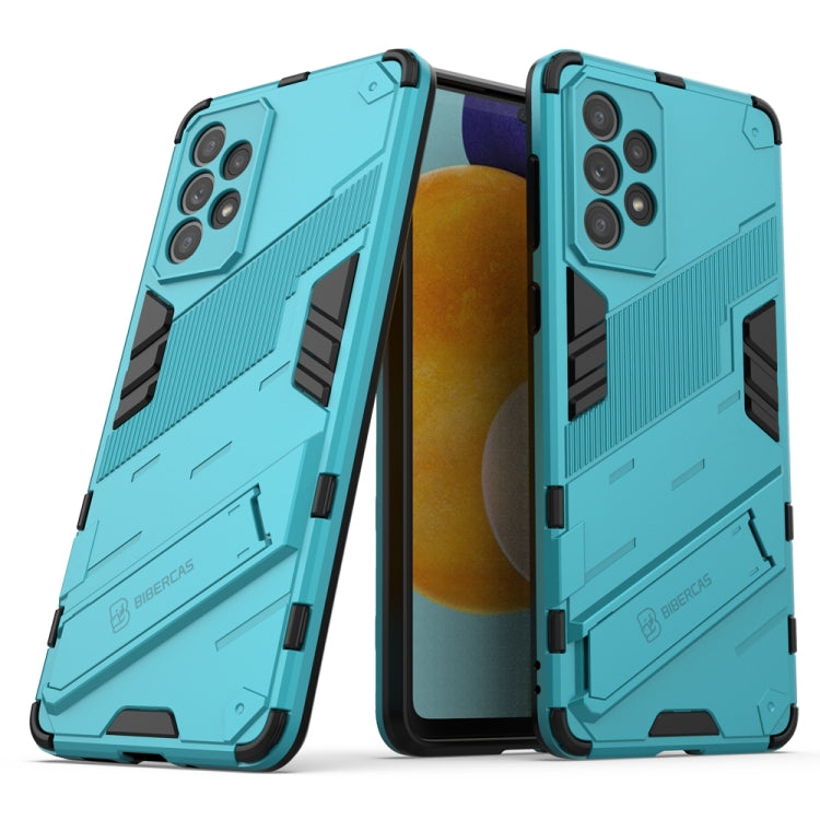 For Samsung Galaxy A73 5G Punk Armor 2 in 1 PC + TPU Shockproof Phone Case with Invisible Holder(Blue) - Samsung Accessories by buy2fix | Online Shopping UK | buy2fix