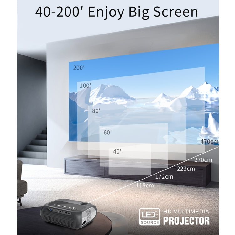 T7i 720P 200 ANSI Home Theater LED HD Digital Projector, Basic Version, UK Plug(Silver Grey) - Consumer Electronics by buy2fix | Online Shopping UK | buy2fix