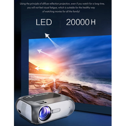 T7i 720P 200 ANSI Home Theater LED HD Digital Projector, Same Screen Version, AU Plug(Silver Grey) - LED Projector by buy2fix | Online Shopping UK | buy2fix