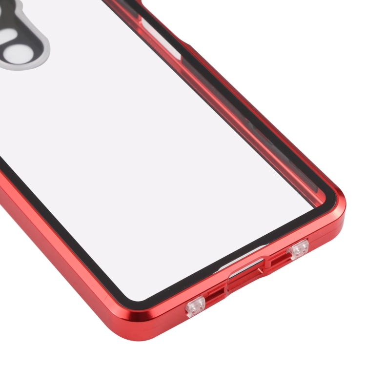 For Sony Xperia Pro-I HD Magnetic Metal Tempered Glass Phone Case(Red) - Sony Cases by buy2fix | Online Shopping UK | buy2fix