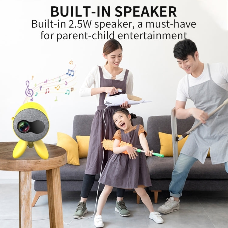 YG220 Same Screen Version Children Projector Mini LED Portable Home Speaker Projector, Plug Type:US Plug(Yellow) - Consumer Electronics by buy2fix | Online Shopping UK | buy2fix