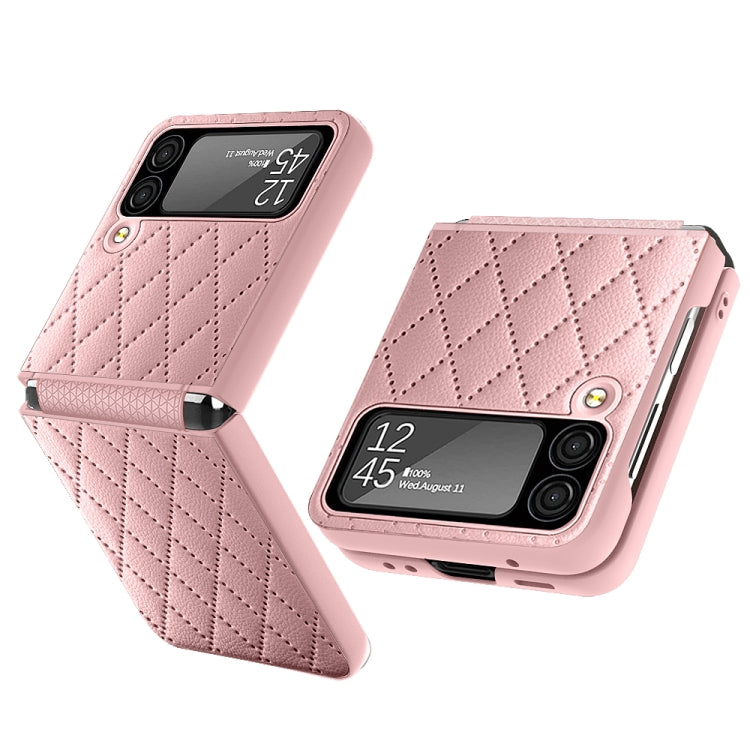 For Samsung Galaxy Z Flip3 5G Rhombus Hinge Phone Case(Pink) - Samsung Accessories by buy2fix | Online Shopping UK | buy2fix
