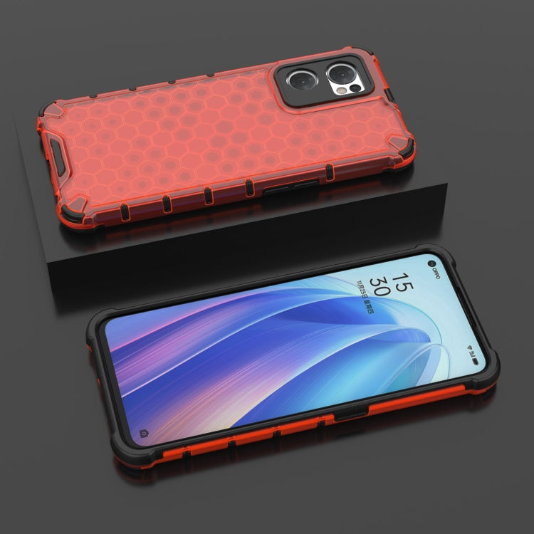 For OPPO Reno7 5G Global / Find X5 Lite Shockproof Honeycomb PC + TPU Phone Case(Red) - OPPO & vivo Accessories by buy2fix | Online Shopping UK | buy2fix