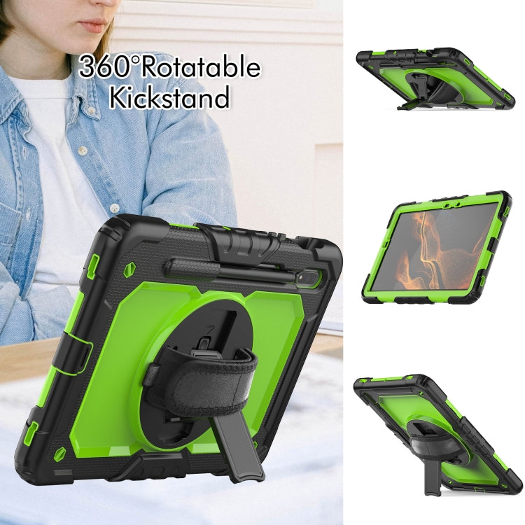 For Samsung Galaxy Tab S8 11 inch SM-X700 Silicone + PC Tablet Case(Black+Yellow Green) - Galaxy Tab S8 Cases by buy2fix | Online Shopping UK | buy2fix