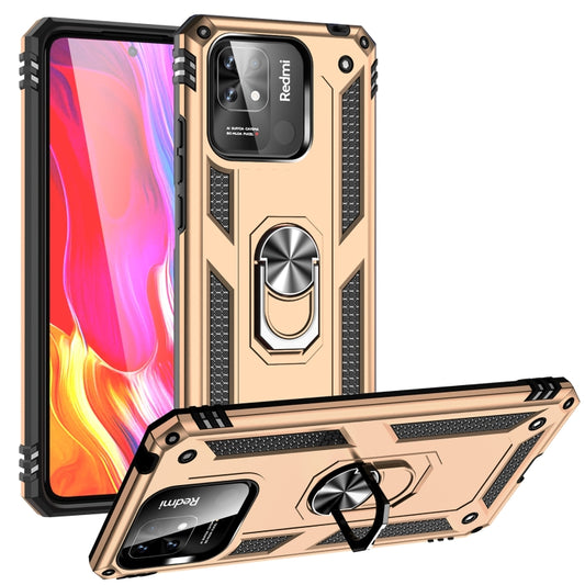For Xiaomi Redmi 10C Shockproof TPU + PC Phone Case with 360 Degree Rotating Holder(Gold) - Xiaomi Cases by buy2fix | Online Shopping UK | buy2fix