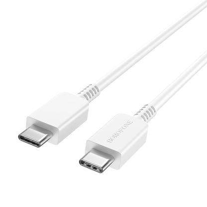 Borofone BX69 1m 5A Type-C to Type-C Ultra Fast Charging Data Cable(White) -  by Borofone | Online Shopping UK | buy2fix