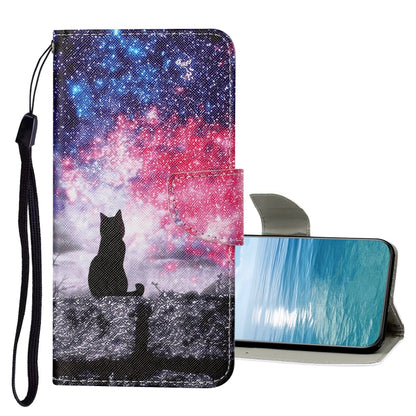 For Xiaomi Redmi 10C Colored Drawing Pattern Flip Leather Case(Star Sky Cat) - Xiaomi Cases by buy2fix | Online Shopping UK | buy2fix