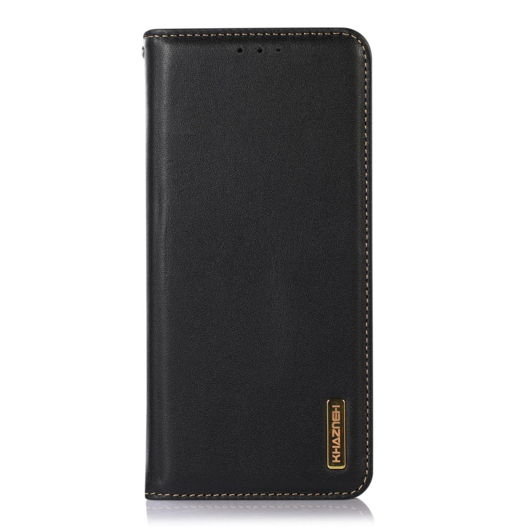 For Samsung Galaxy S21 FE 5G KHAZNEH Nappa Top Layer Cowhide Leather Phone Case(Black) - Galaxy Phone Cases by buy2fix | Online Shopping UK | buy2fix