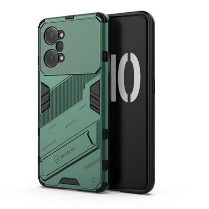 For OPPO K10 Pro 5G China Punk Armor 2 in 1 PC + TPU Shockproof Phone Case with Invisible Holder(Green) - OPPO Cases by buy2fix | Online Shopping UK | buy2fix