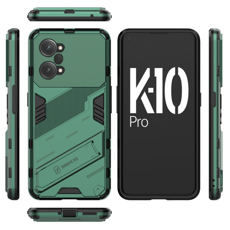 For OPPO K10 Pro 5G China Punk Armor 2 in 1 PC + TPU Shockproof Phone Case with Invisible Holder(Green) - OPPO Cases by buy2fix | Online Shopping UK | buy2fix