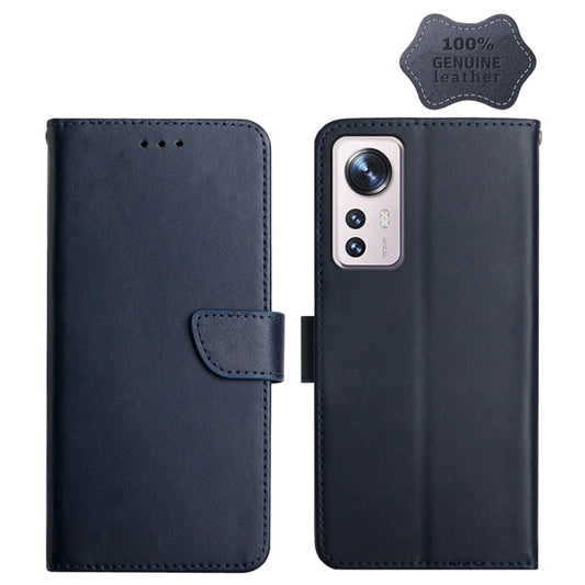 For Xiaomi 12 Lite Genuine Leather Fingerprint-proof Horizontal Flip Phone Case(Blue) - Xiaomi Cases by buy2fix | Online Shopping UK | buy2fix