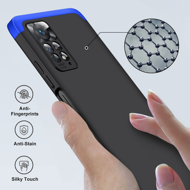 For Xiaomi Redmi Note 11 Pro 4G / 5G Global GKK Three Stage Splicing Full Coverage PC Case(Black Blue) - Redmi Note 11 Pro Case by GKK | Online Shopping UK | buy2fix