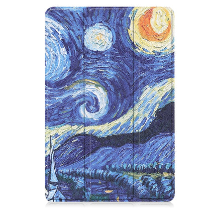 For Lenovo Tab M10 3rd Gen Custer Painted 3-Fold Holder Smart Leather Tablet Case(Starry Sky) - For Lenovo by buy2fix | Online Shopping UK | buy2fix