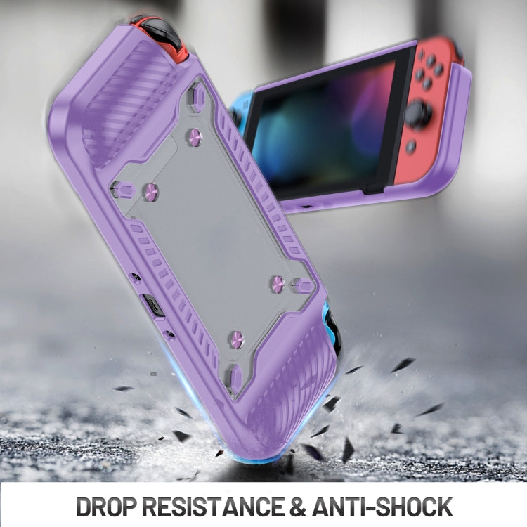 Game Handle Gamepad TPU+PC Protective Case for Switch OLED(Lilac) - Cases by buy2fix | Online Shopping UK | buy2fix