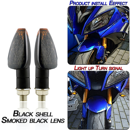 2 PCS KC025 Motorcycle 14LED Turn Signal Light(Black Shell + Smoked Black Lenses) - In Car by buy2fix | Online Shopping UK | buy2fix