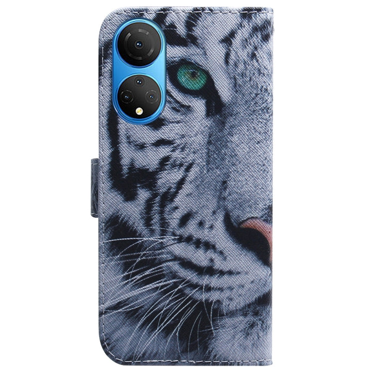 For Honor X7 Coloured Drawing Leather Phone Case(Tiger) - Honor Cases by buy2fix | Online Shopping UK | buy2fix