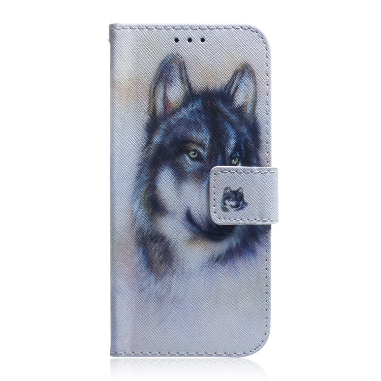 For Honor X7 Coloured Drawing Leather Phone Case(White Wolf) - Honor Cases by buy2fix | Online Shopping UK | buy2fix