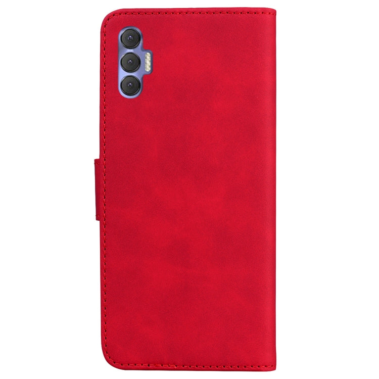 For Tecno Spark 8 Pro Skin Feel Pure Color Flip Leather Phone Case(Red) - Tecno Cases by buy2fix | Online Shopping UK | buy2fix