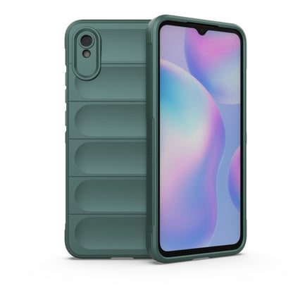 For Xiaomi Redmi 9A Magic Shield TPU + Flannel Phone Case(Dark Green) - Xiaomi Cases by buy2fix | Online Shopping UK | buy2fix