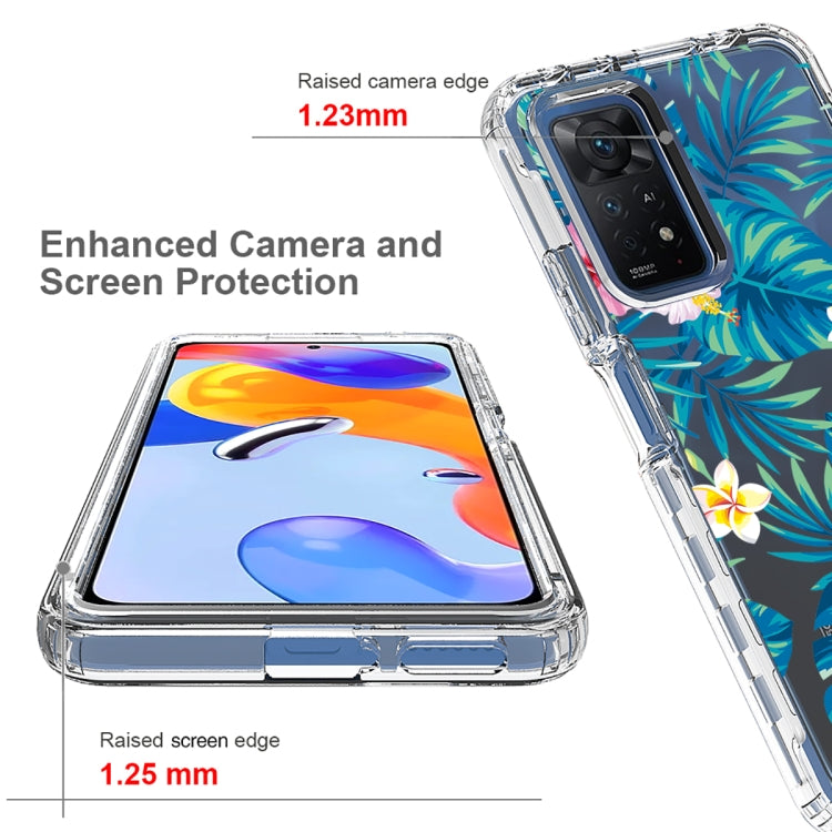 For Xiaomi Redmi Note 11 Pro PC+TPU Transparent Painted Phone Case(Banana Leaf) - Redmi Note 11 Pro Case by buy2fix | Online Shopping UK | buy2fix