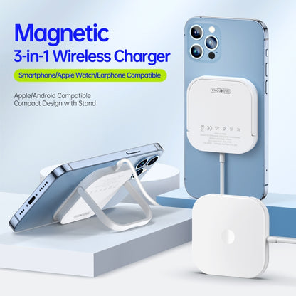 DUZZONA W7 3 In 1 Magnetic Wireless Charger(White) - Apple Accessories by DUZZONA | Online Shopping UK | buy2fix