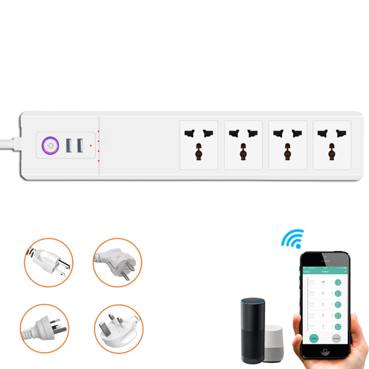 WiFi 16A SM-SO306-M 4 Holes + 2 USB Multi-purpose Smart Power Strip(EU Plug) - Consumer Electronics by buy2fix | Online Shopping UK | buy2fix